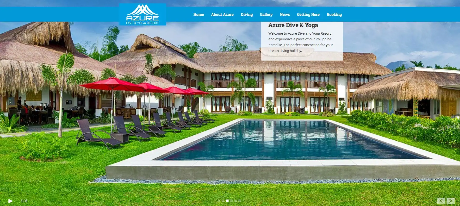 Azure Dive Resort Website 2013