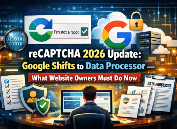 reCAPTCHA 2026 Update Google Shifts to Data Processor — What Website Owners Must Do Now reCAPTCHA 2026 Update: Data Processor Shift Guide